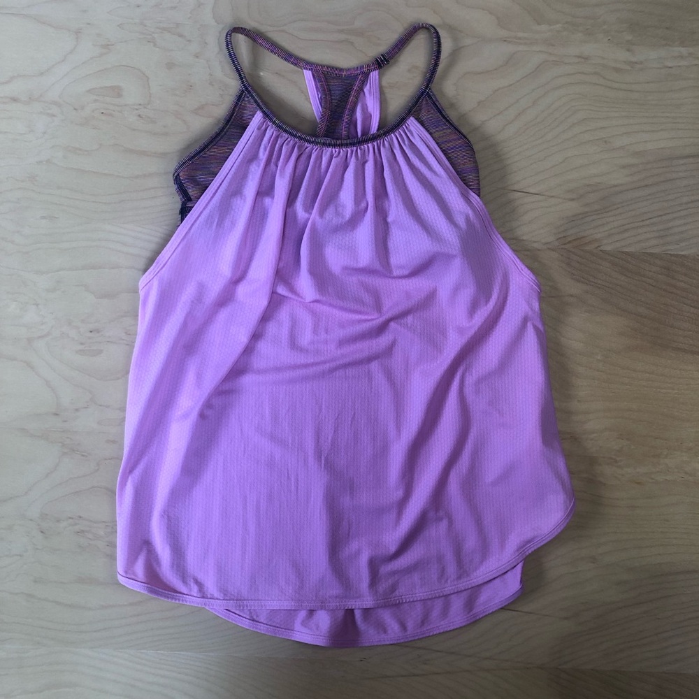 Lululemon No Limits Pink Tank Top Sports Bra Size 4